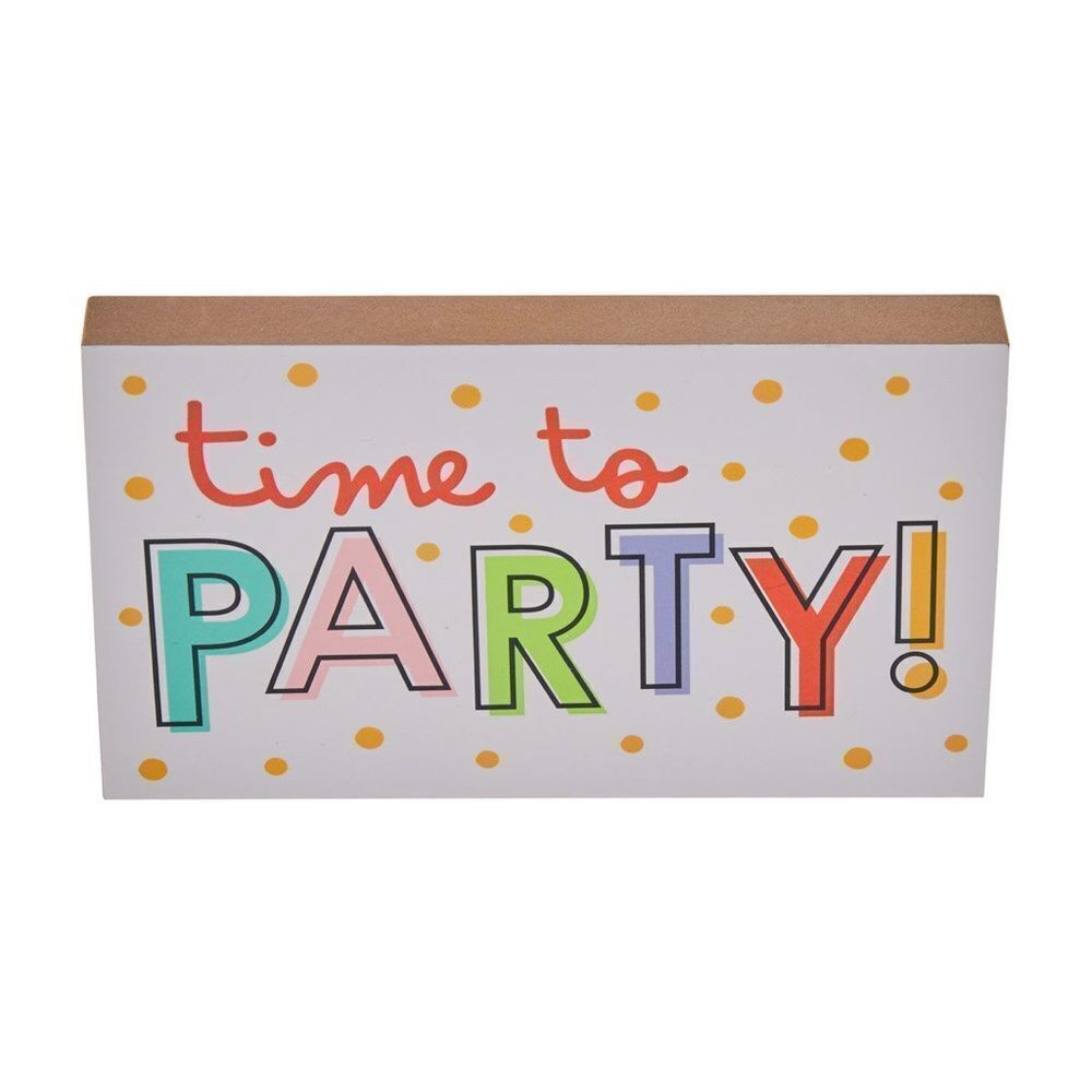 New Time to Party Party Word Block Tabletop Sign NWT